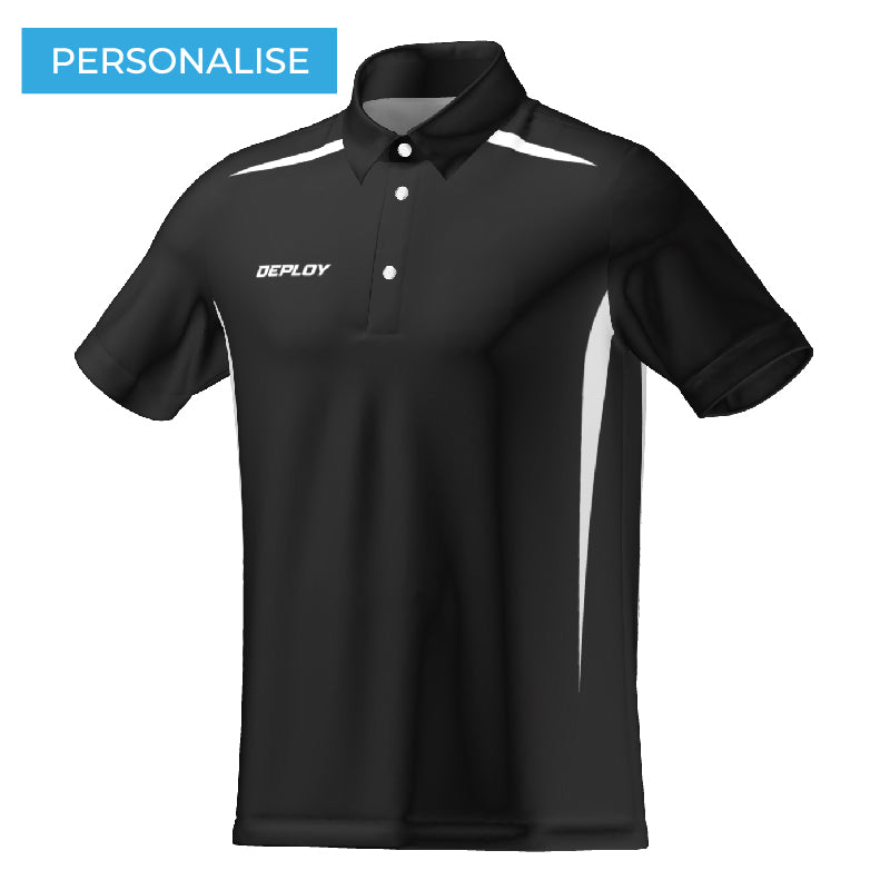 BREEZE POLO - UNISEX - BLACK & WHITE 2