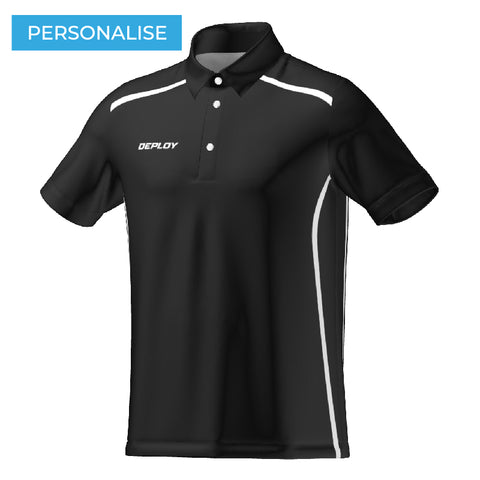 BREEZE POLO - UNISEX - BLACK & WHITE 3