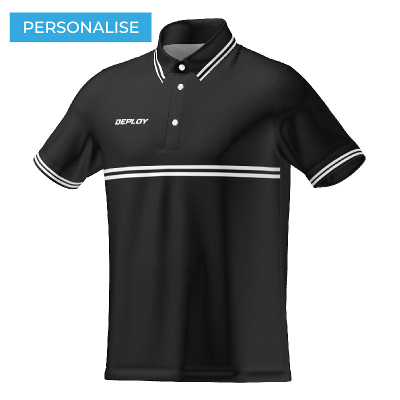 BREEZE POLO - UNISEX - BLACK & WHITE 4