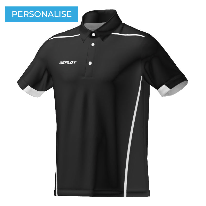 BREEZE POLO - UNISEX - BLACK & WHITE 12