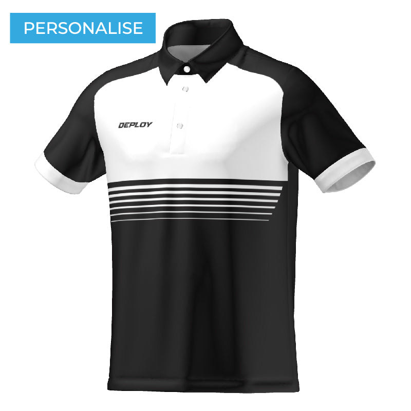 BREEZE POLO - UNISEX - BLACK & WHITE 10