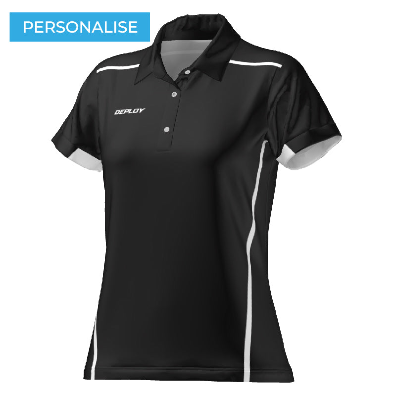 BREEZE POLO - WOMEN'S - BLACK & WHITE 12