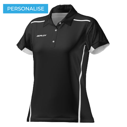 BREEZE POLO - WOMEN'S - BLACK & WHITE 12