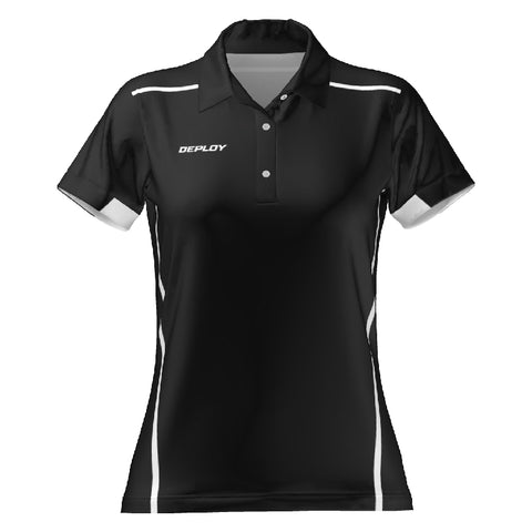 BREEZE POLO - WOMEN'S - BLACK & WHITE 12