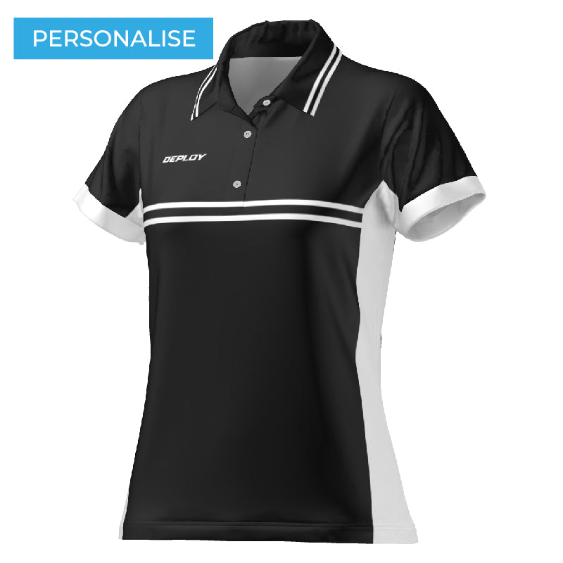 BREEZE POLO - WOMEN'S - BLACK & WHITE 13