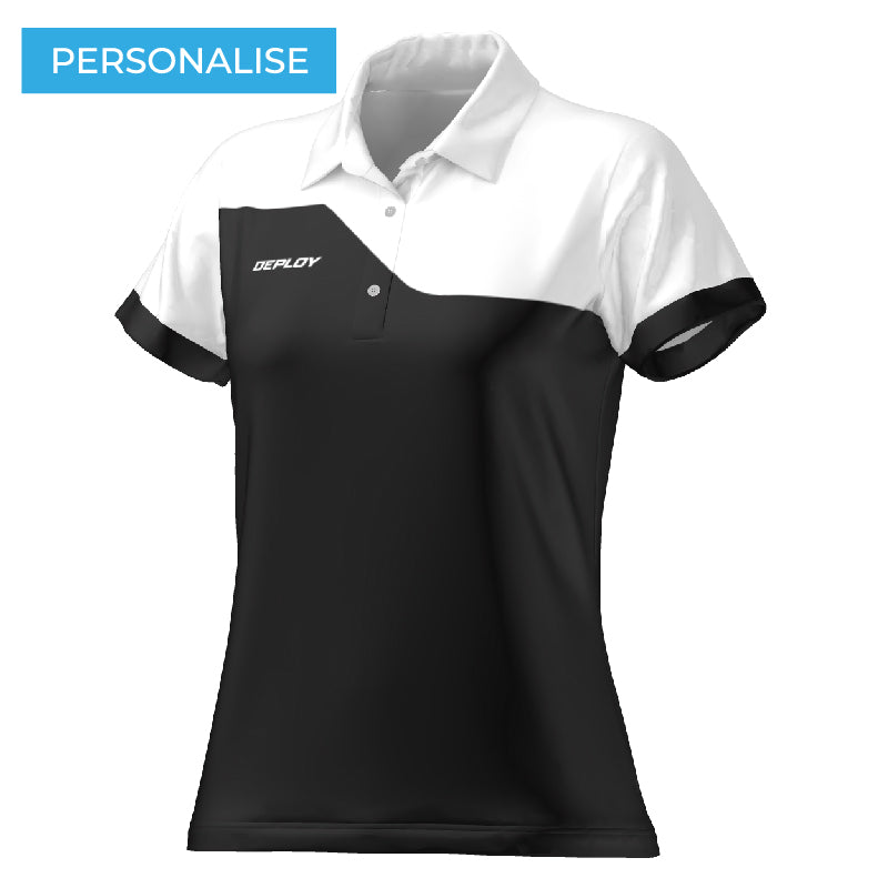 BREEZE POLO - WOMEN'S - BLACK & WHITE 8