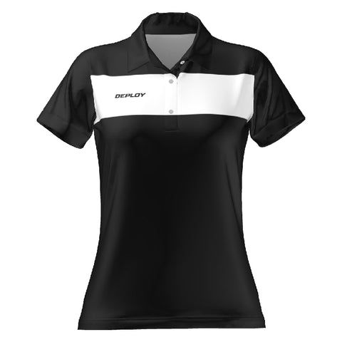 BREEZE POLO - WOMEN'S - BLACK & WHITE 9