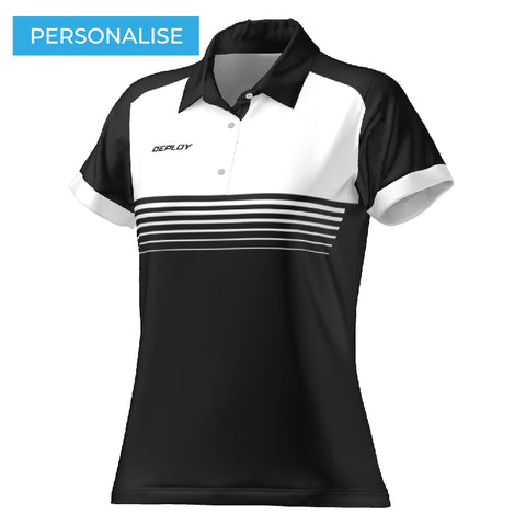 BREEZE POLO - WOMEN'S - BLACK & WHITE 10