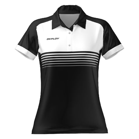 BREEZE POLO - WOMEN'S - BLACK & WHITE 10