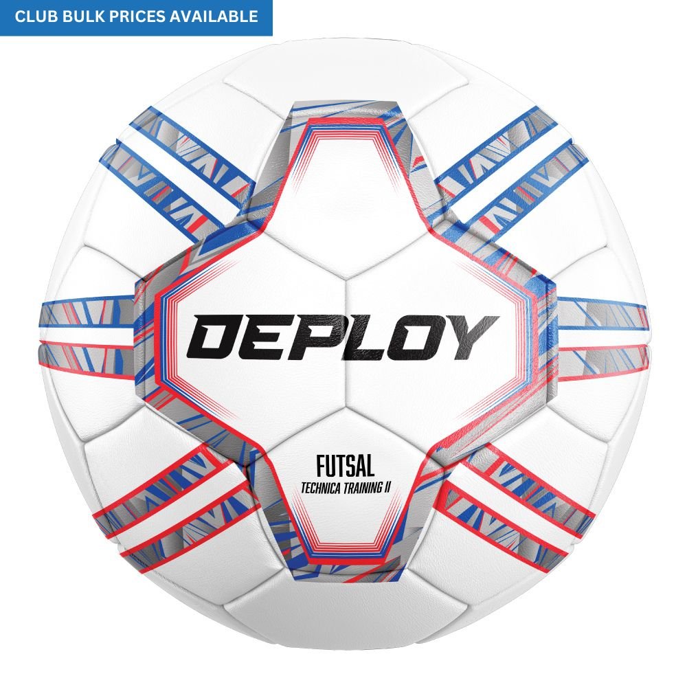 PRE ORDER - Technica Training II - FUTSAL - White/Fluro Red/Blue - SIZE 3 - LATE JULY/EARLY AUGUST ARRIVAL - deployperformance